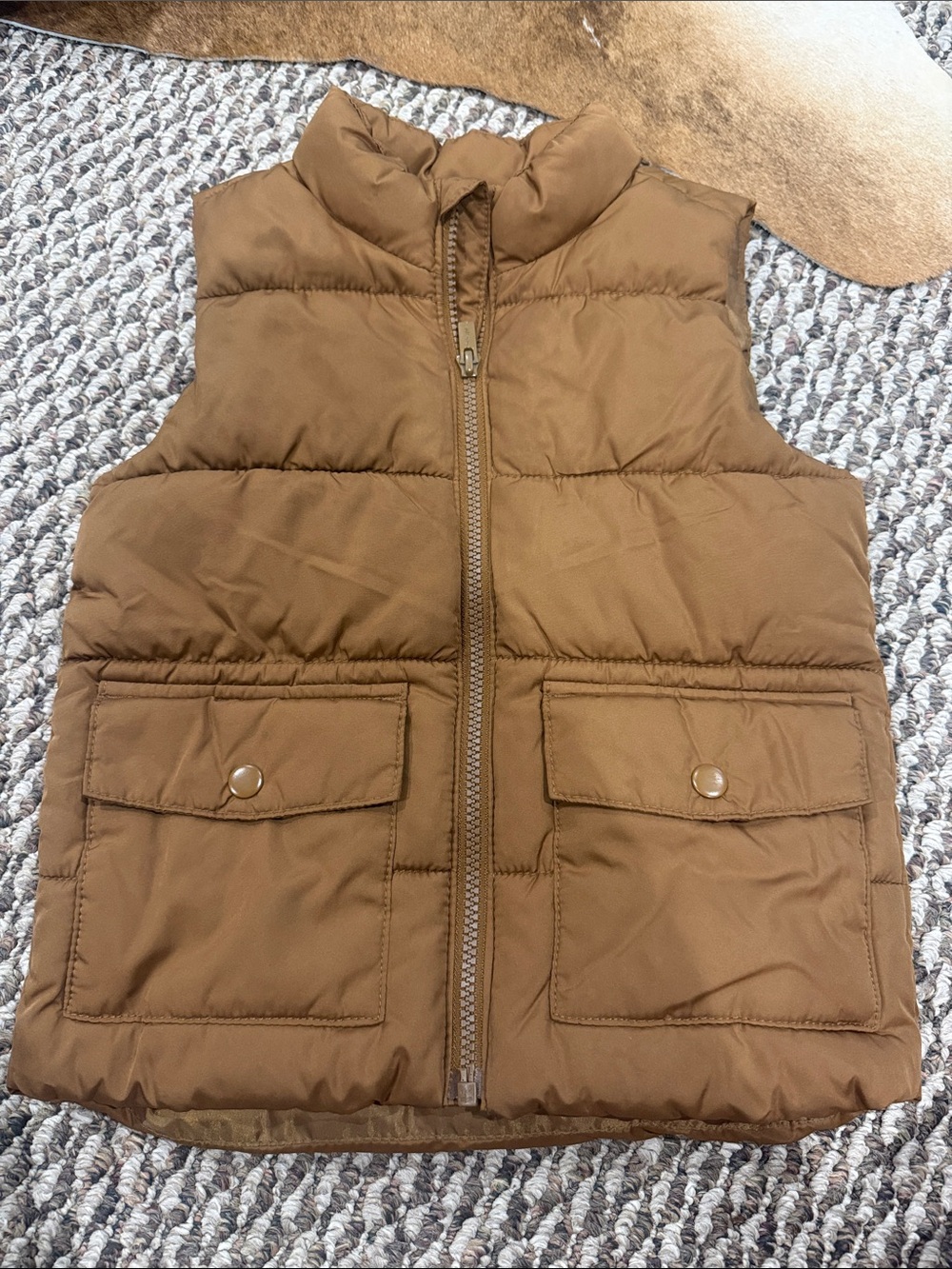 Old Navy Tan Quilted Puffer Vest for Kids